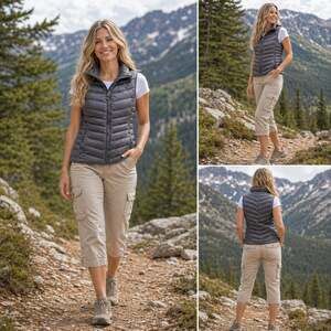 The North Face Aconcagua 550 Down Vest Gray Puffer Women’s Large